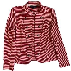 Tommy Hilfiger Red/White Striped Double Breasted Blazer- M